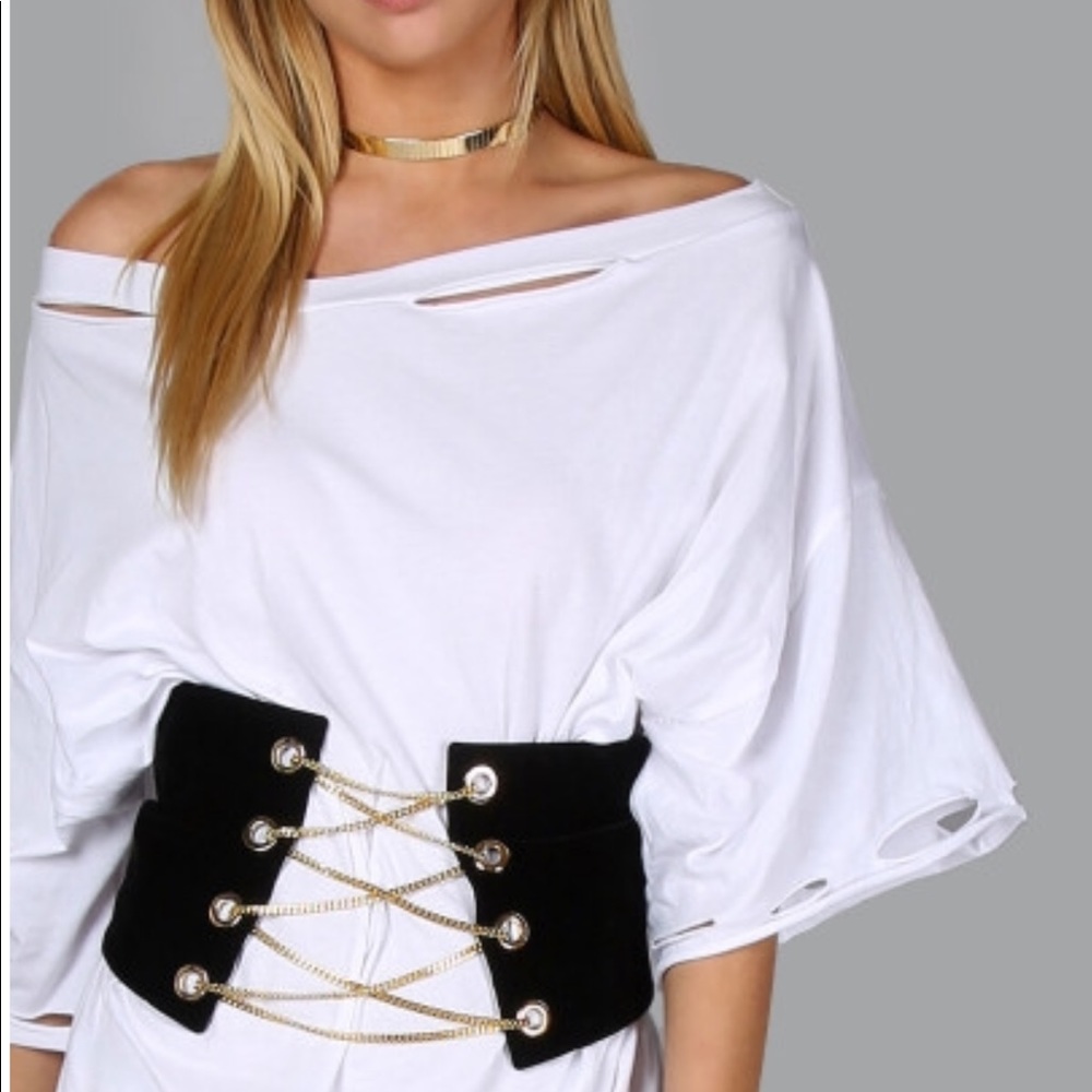 Crisscross Chain Front Corset
